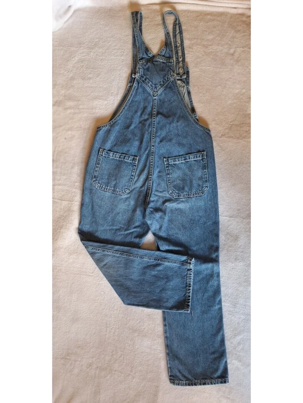 OLD NAVY Girls Distressed Bib Denim Overalls Fall Cottagecore EUC - Size 10/12